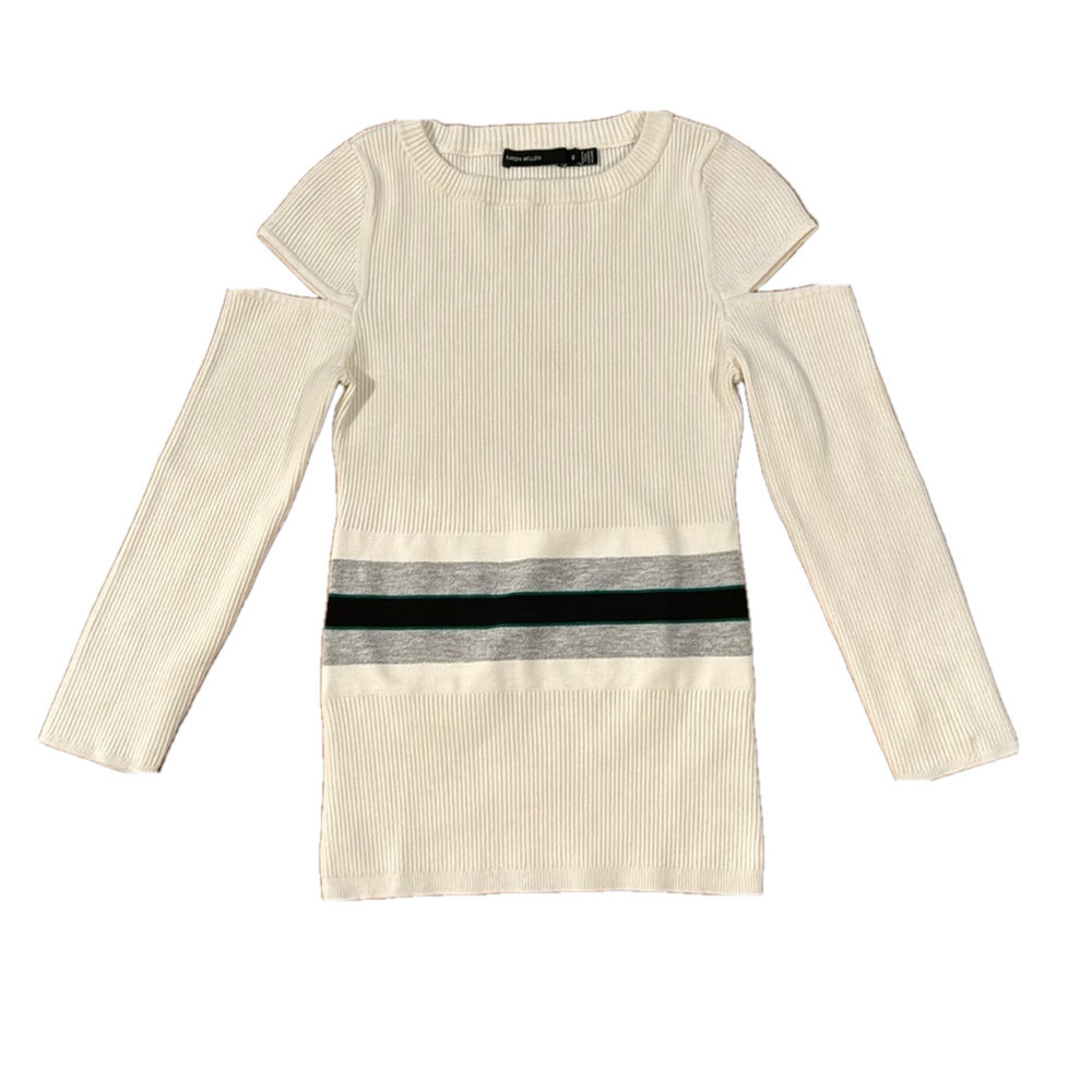 Karen Millen white knitwear top with cut outs, small​